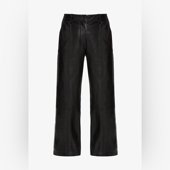 Anine Bing Leah Black Leather Pants - Picture 1 of 8